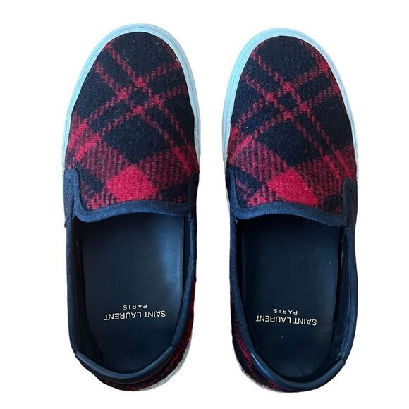 Saint Laurent Venice Slip On Sneaker Harris Tweed Size 36 US 5 - Picture 2 of 8